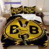 Borussia Dortmund logo Vzor Povlečení Přikrývka Sada Povlak na přikrývku Povlak na polštář Domácí Dekorace Dárek k narozeninám (1 * povlak na peřinu + 2 * povlak na polštář, bez jádra)