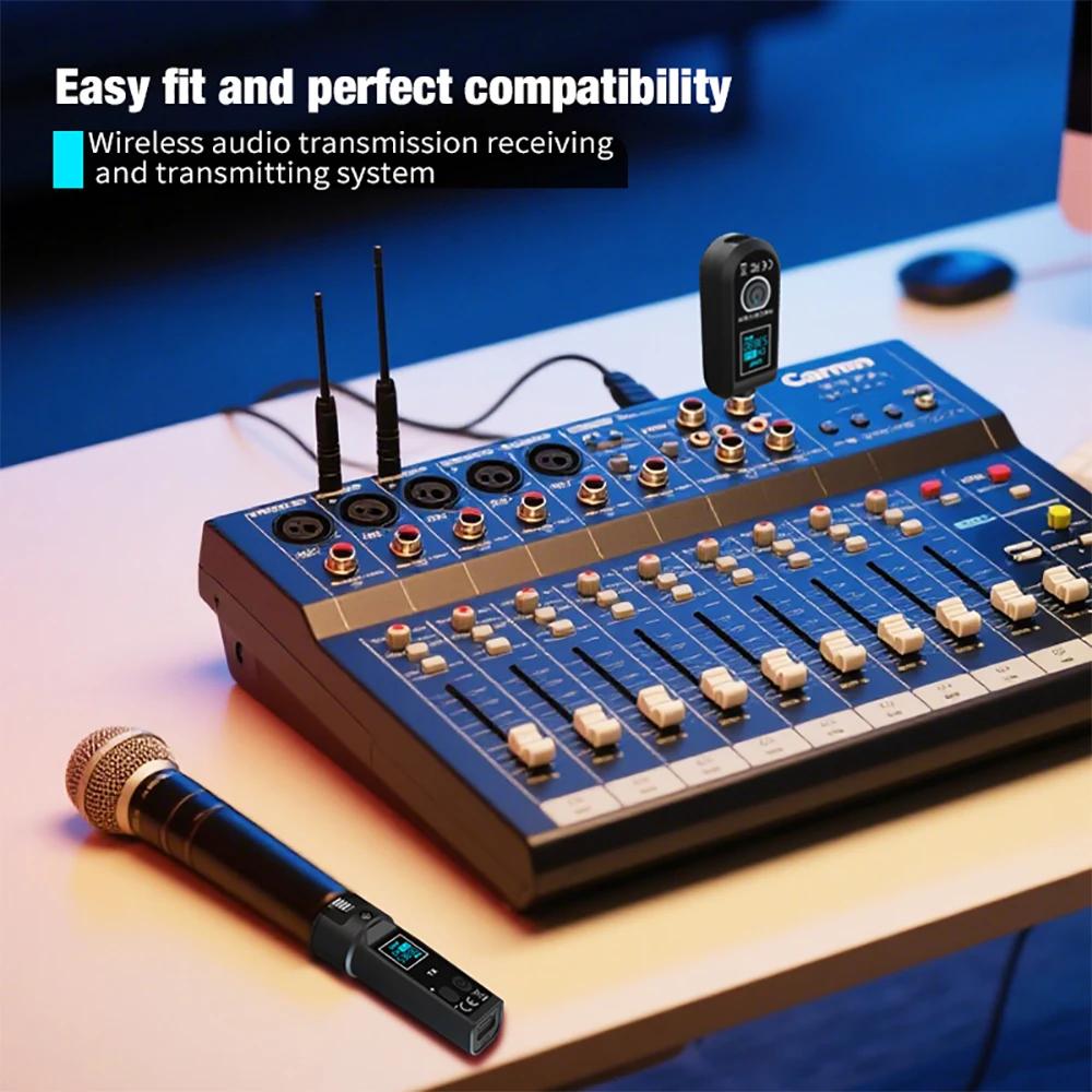 Wireless Microphone Transmitter and Receiver System 2.4G XLR Adapter System for Dynamic Microphone Guitar PA System DJMixer