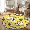 Bohemian Round Butterfly Multicolor Rug Mat, Non-Slip Floor Mat for Office