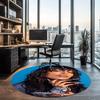 Loreen Printed Round Rug Carpet Chair Rug Area Rug Entryway Doormats,for Office Chair Living Room Bedroom Kitchen Room.