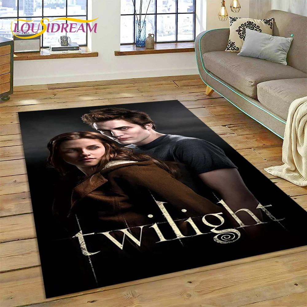 3D Saga Twilight Edward Bella Tapis Moquette pour Salon Chambre Décoration de Maison, Tapis de Sol Antidérapant Décoration pour Canapé Paillasson