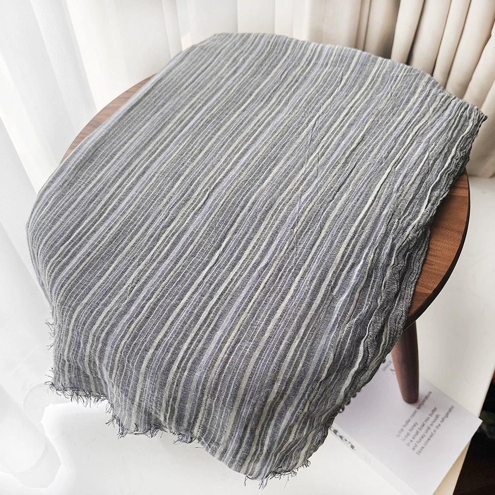 New Arrival Literary Striped Men'S Scarf Autumn Winter Cotton Blended Scarf Long Vintage Scarf