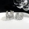 Niche Light Luxury Irregular Micro-Inlaid Circle Zircon Ring Luxury High-End Female Gypsy Star Snowflake Ring