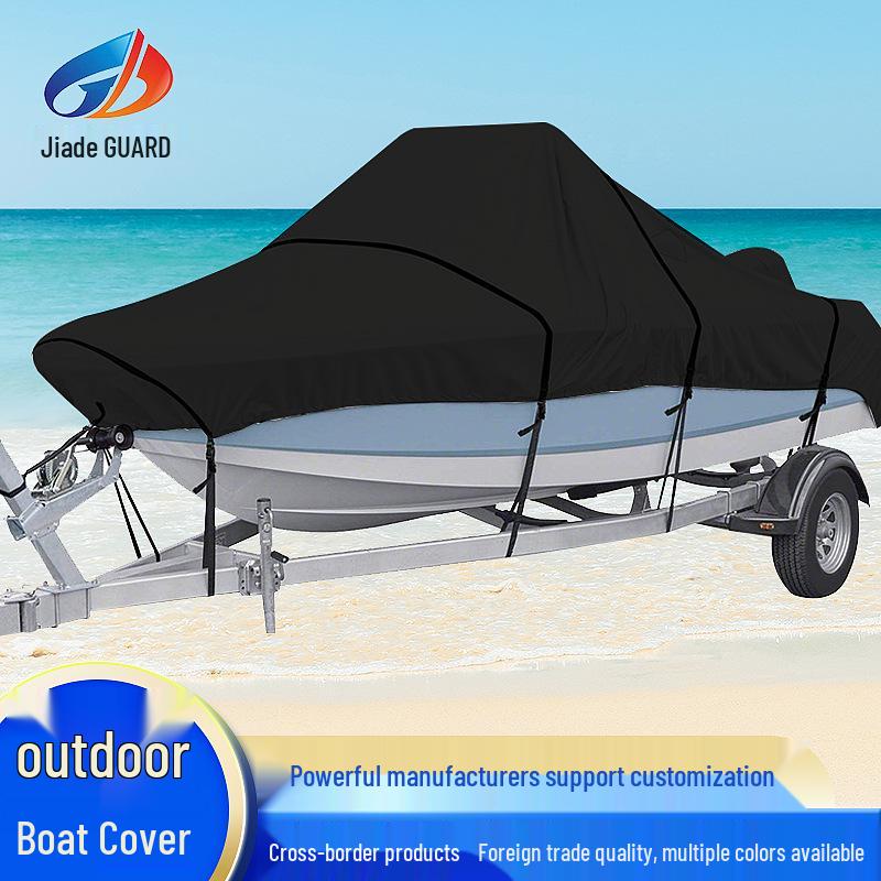

Waterproof Yacht Cover: Sun Protection Oxford Cloth, Black Silver, Square Design V-Type 14-16FT серебряный серый