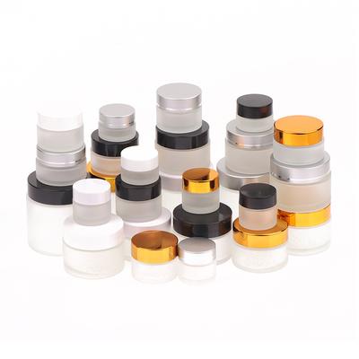Bouteilles de pommade rechargeables en verre dépoli 5/10/15/20/30/50/100G Pot cosmétique vide Pot de crème pour le visage Fard à paupières