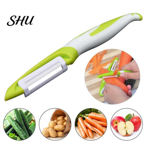 Rust-resistant Vegetable Peeler Ceramic Ergonomic Curved Handle Sharp Blade Food Grade Multi-functional Manual Fruit Peeling Tool Kitchen Gadgets