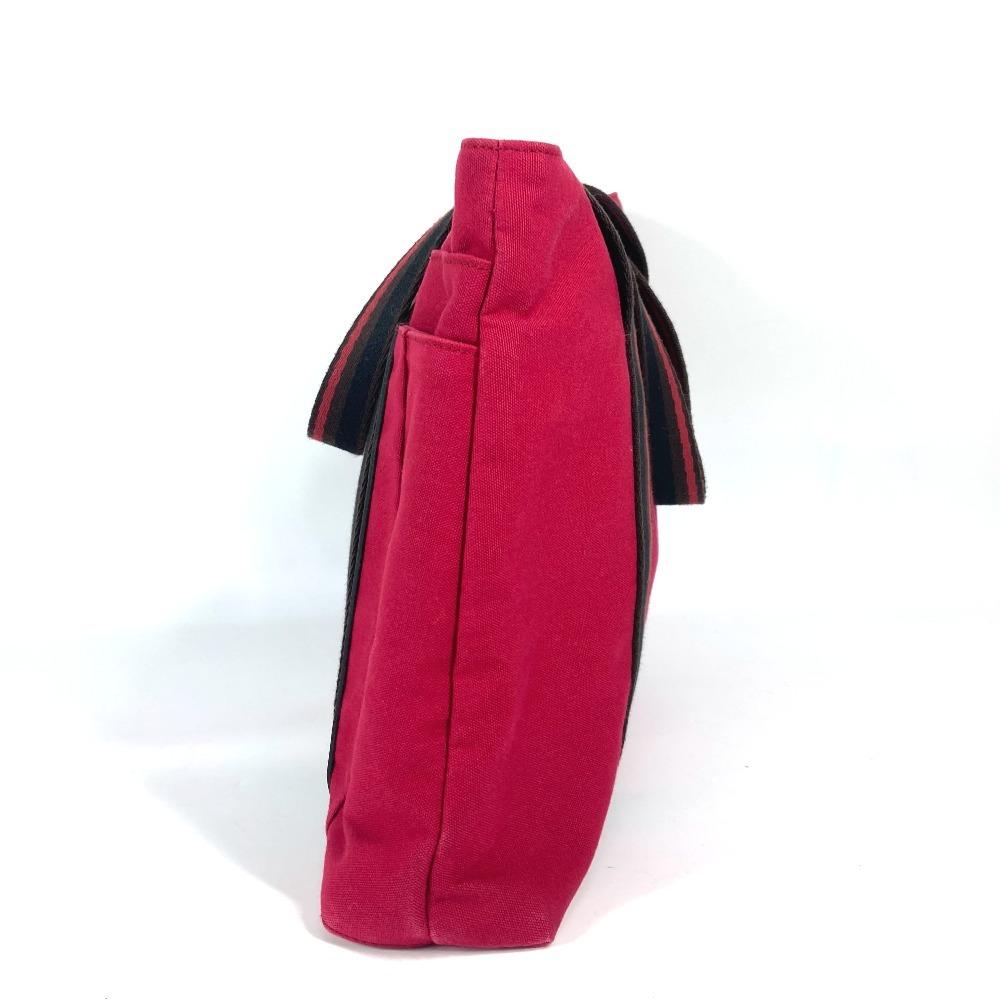HERMES Toroca Horizontal MM Bag Tote Bag Shoulder Bag Canvas Red/Black