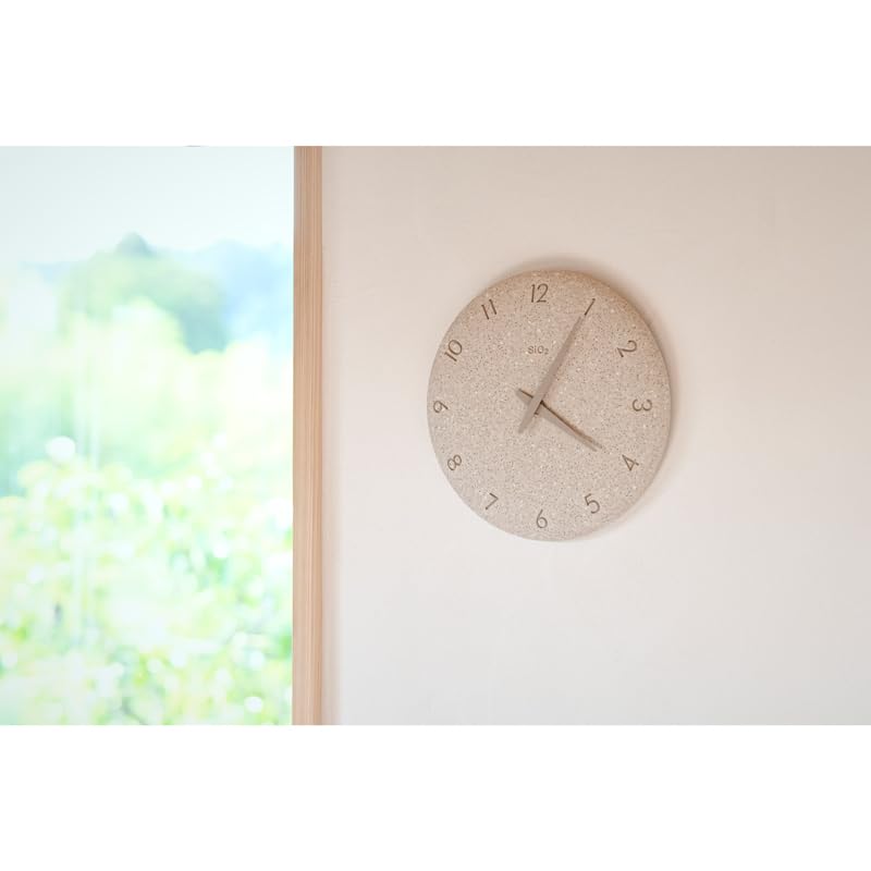 Lemnos Analog Wall Diatomaceous Earth BG Clock, (Washed Finish), Beige, NY23-06