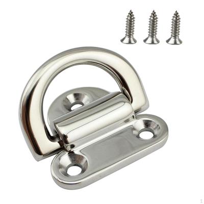 2x Pad Eye D Ring Marine Hardware Polished Smooth Heavy Duty Sturdy Steel Tie Down Lashing for