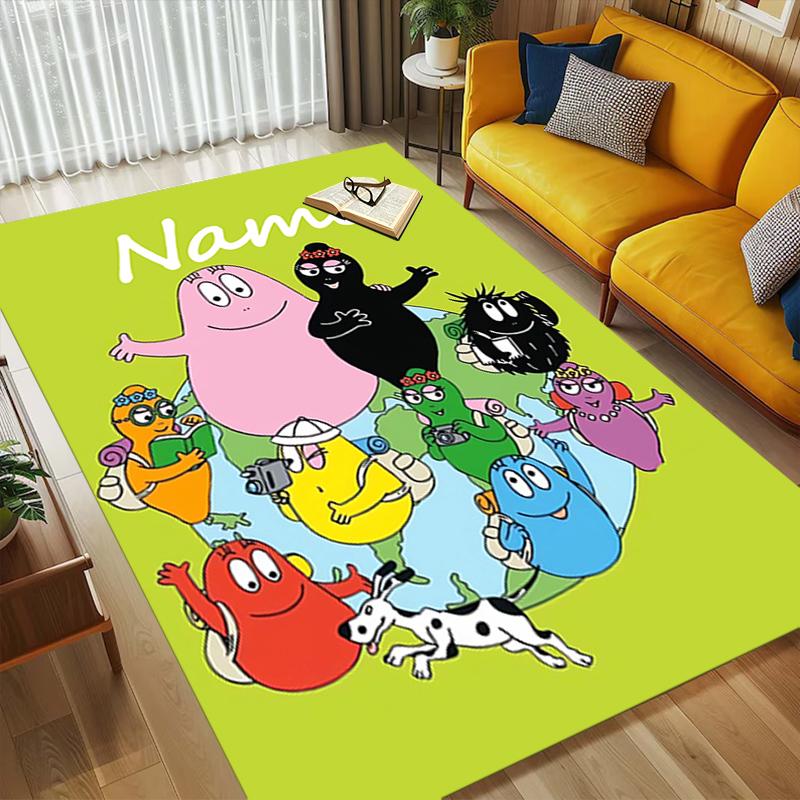Custom Name Colorful Creatures Living Room Non-Slip Area Rug Soft Carpet for Bedroom Kids Playroom Sofa Office Home Decor Doormat