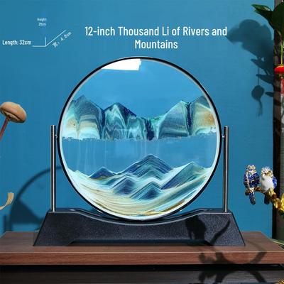 3D Glas Sanduhr: Elegantes Schreibtischornament & Geschenk