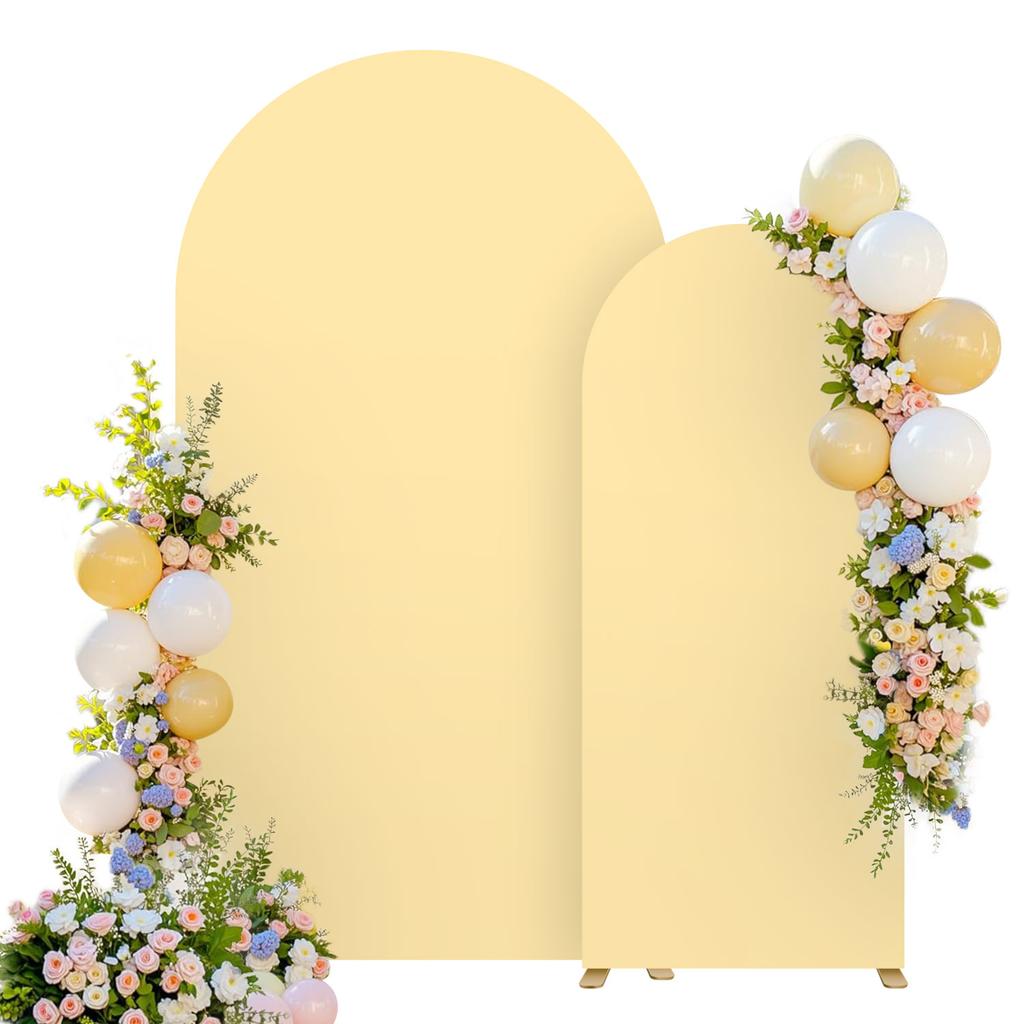 2 Set-7.2FT, 6FT Arch Backdrop Cover Spandex Wedding Arch Stand Covers for Bridal Shower Wedding Baby Shower Birthday Party