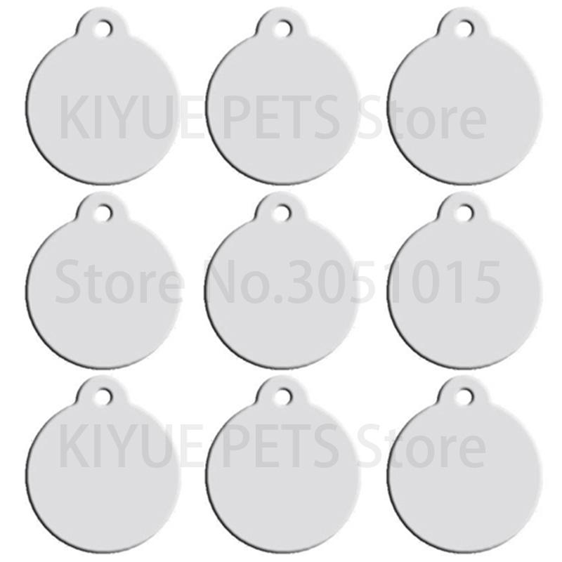 Wholesale 20pcs Round Shape Charm Pet Tags DIY Tags Pet Shop Tags Pet Dog Cat Tag Id Aluminum Phone Telephone Supplies Alloy