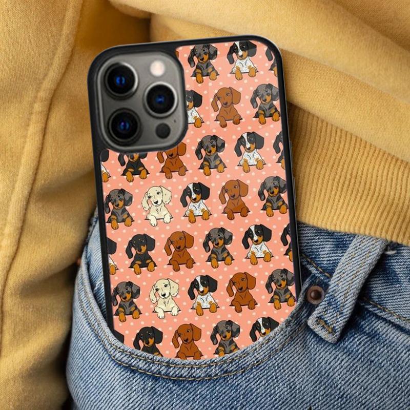 Dachshund Doxie Flower Dog Puppy Soft Phone Case for iPhone 17 Air 16e Pro max 15 Pro 13 14 Plus 11 12 MagSafe Magnetic Coque