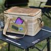 Borsa Tattica da Campeggio per Esterni, Organizer Portatile ad Alta Capacità con Coperchio in Legno per Utensili da Cucina e Bombole di Gas