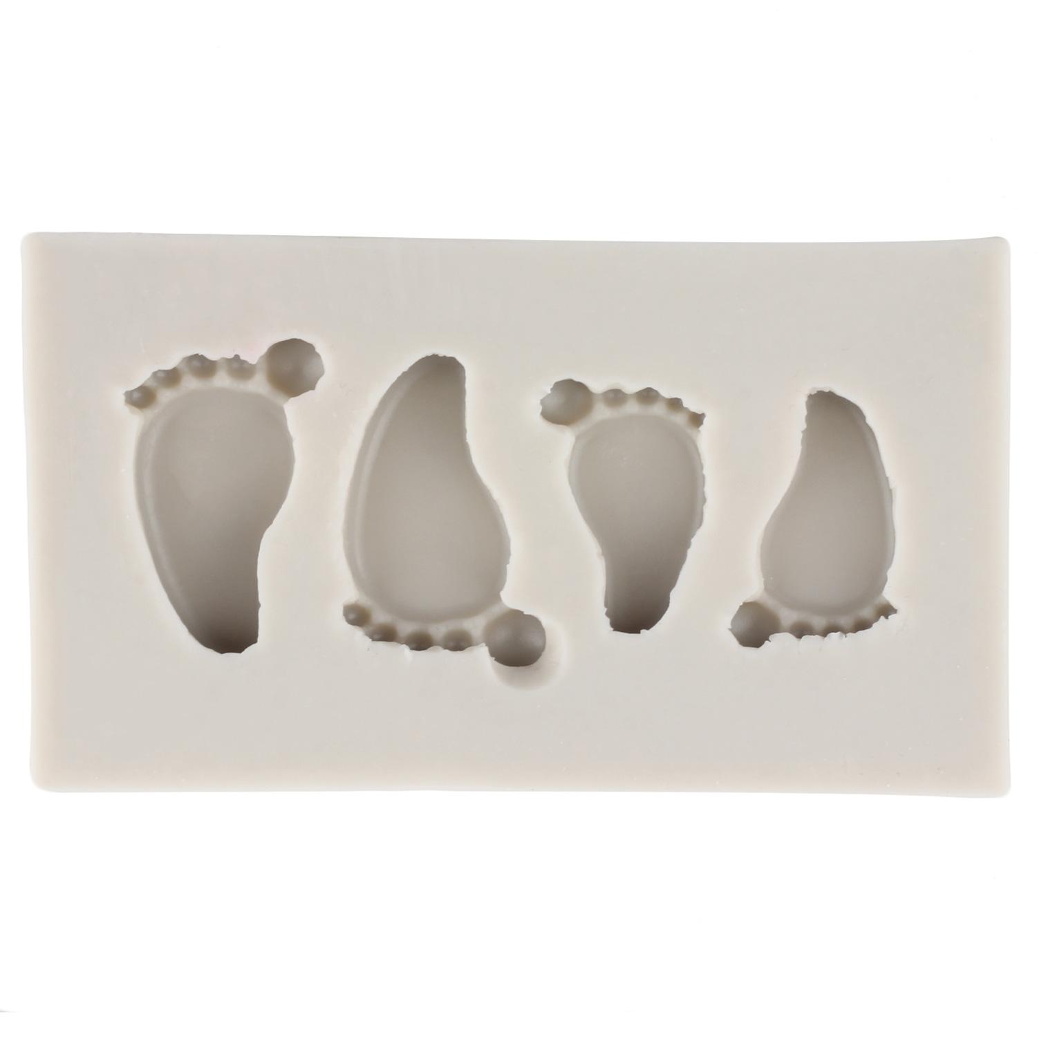 

Детские силиконовые формы, детские формы для помадки для ног, инструменты для украшения торта, детские ручные формы для кексов, шоколадные конфеты, смоляные глиняные формы синий