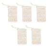 5PCS Natural Sisal Soap Bag Foaming Net Face Wash Cleanser Cleanser Foaming Net Household Foam Soap Bag Net Soap Saver Pouch