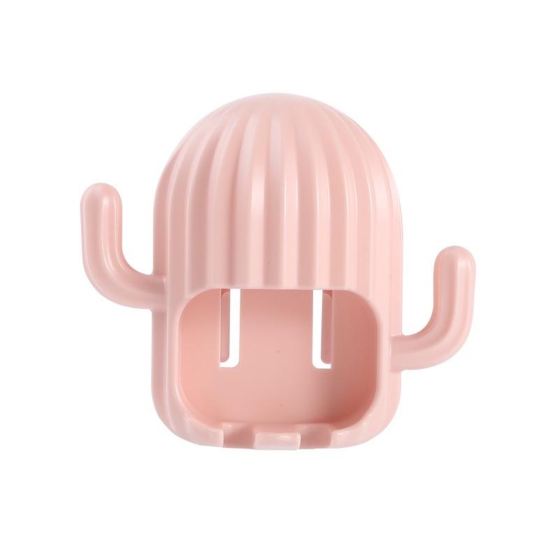 

Wall-mounted Toothbrush Holder Cactus Drain Shelf Toothbrush Organizer Storage Rack Bathroom Accessories рожевий
