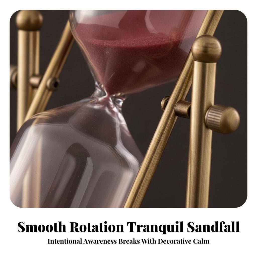 Hourglass with Metal Frame Classic Decorative Elegant for Reading Nook