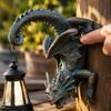Solar Powered Dragon Wall Lantern Resin Sculpture Outdoor Garden Decorative Lighting Fixture for Patio Porch Yard Home Office