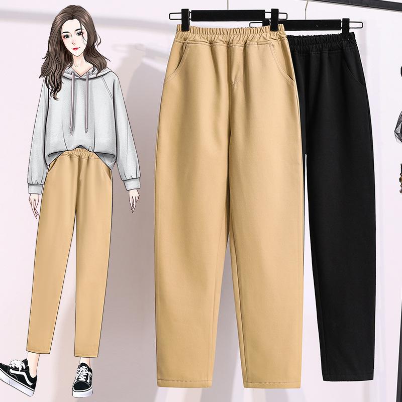 Jarní a podzimní dámské kalhoty Velké kalhoty Volné Pracovní oděvy BF Harajuku Wind Ulzzan Trend I Tide Rovné kalhoty Široké kalhoty