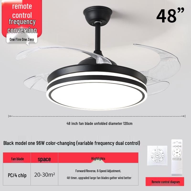 Nordic Luxury Smart Chandelier with Invisible Ceiling Fan for Living Room, Bedroom, and Dining Room.