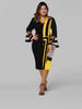 2024 Plus Size Mesh Splicing Long Sleeve Bodycon Dress for Women