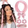 4pcs Heatless Curling Rod No Heat Hair Curlers Overnight Heatless Curling Set with Hair Scrunchies and Clip Styling Tools