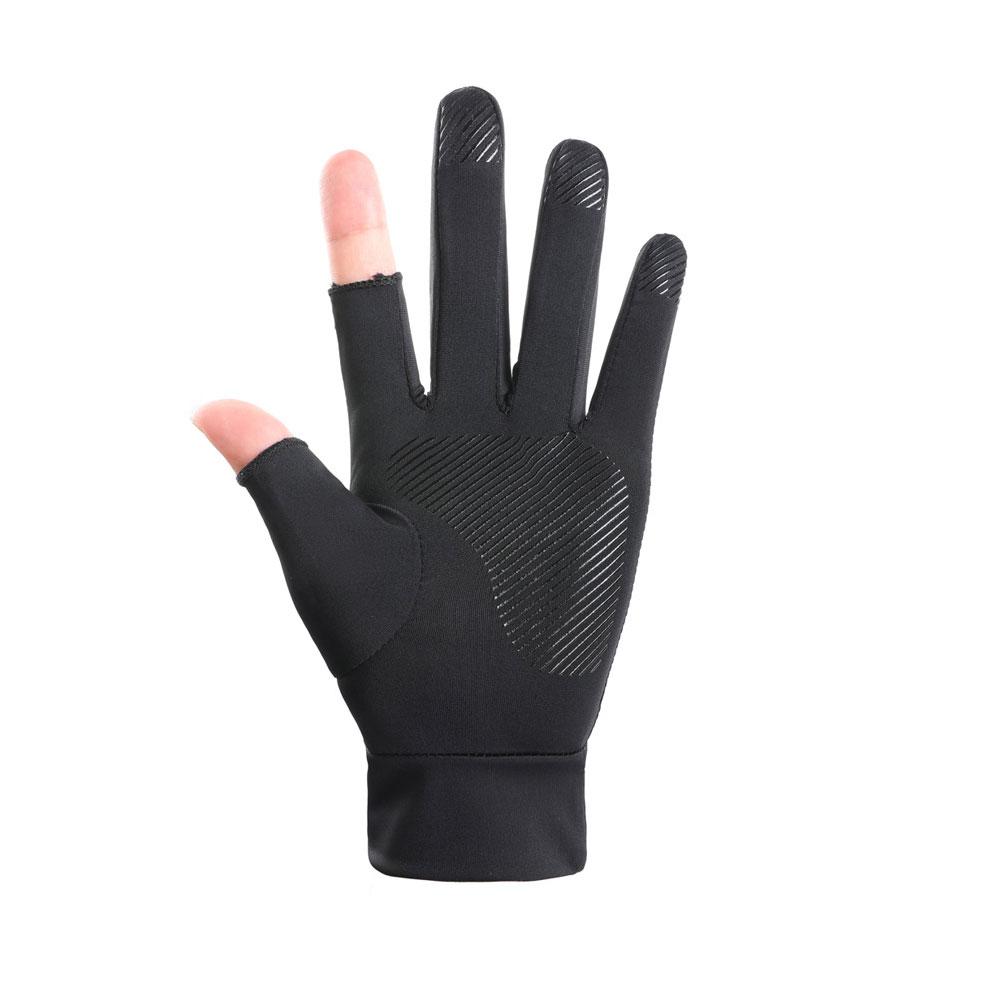 1 Pair Men Women Motorcycle Sunscreen Gloves Exposed-two-finger Breathable Light Non-slip For Outdoor Sports Driving Fishing