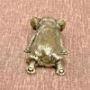 Antique Brass Corgi Dog Micro Carving Handicraft Creative Metal Dog Tabletop Decoration Antique Home Decoration Dog Tea Pet