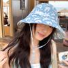 Cute and Sweet Lace-up Fisherman's Hat Children Summer Shading and Sun Protection Big Head Circumference Foldable Outdoor Outing Basin Hat Tide