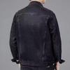 Trendy Men's Slim Fit Black Denim Jacket for Spring/Autumn - Youth Student Fashion