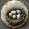 Metal Wall Art, Bird Nest, Farmhouse Round Sign, Living Room Decor