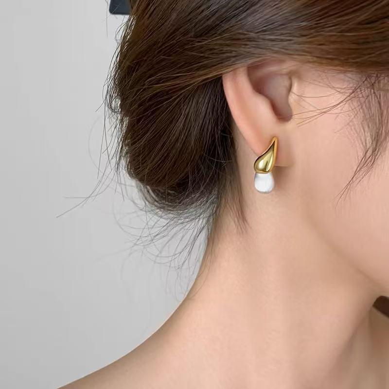925 Sterling Silver Water Drop Stud Earrings - Light Luxury, High-End 2025 Style for Women