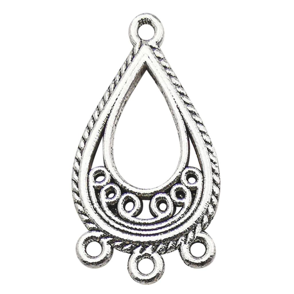 Bohemian Water Drop Heart Double Hole Ethnic Earrings Alloy Jewelry