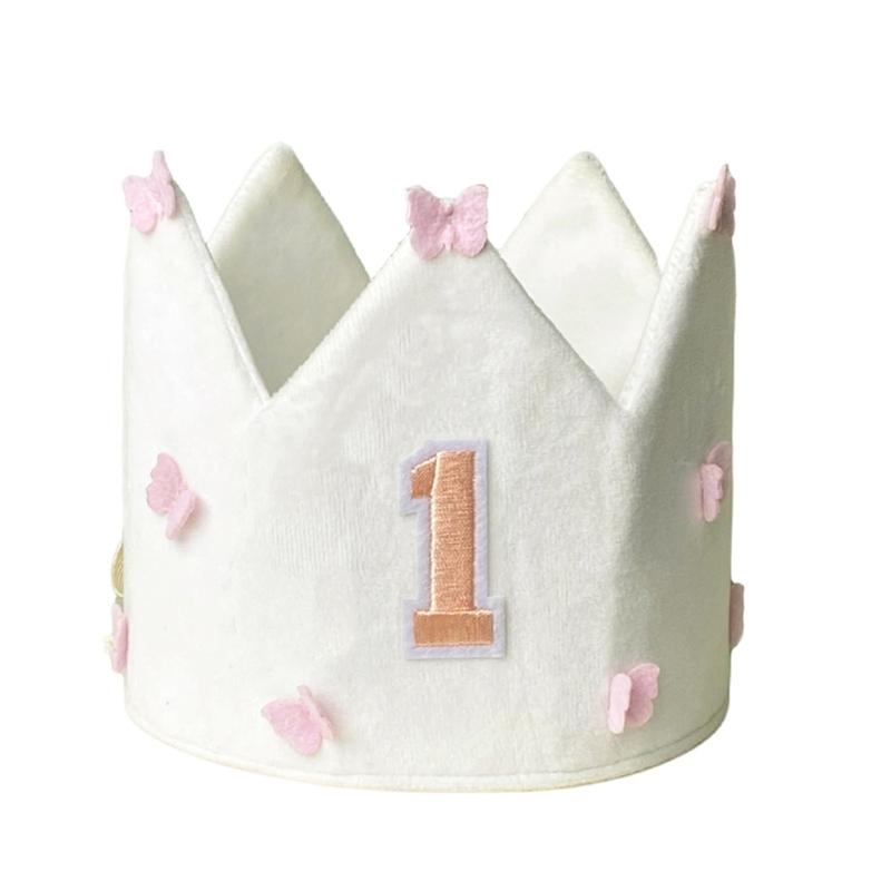 Royal Crowned Hat for Infant Photography Cotton Handmade First Birthday Hat Celebration Party Headwear Props