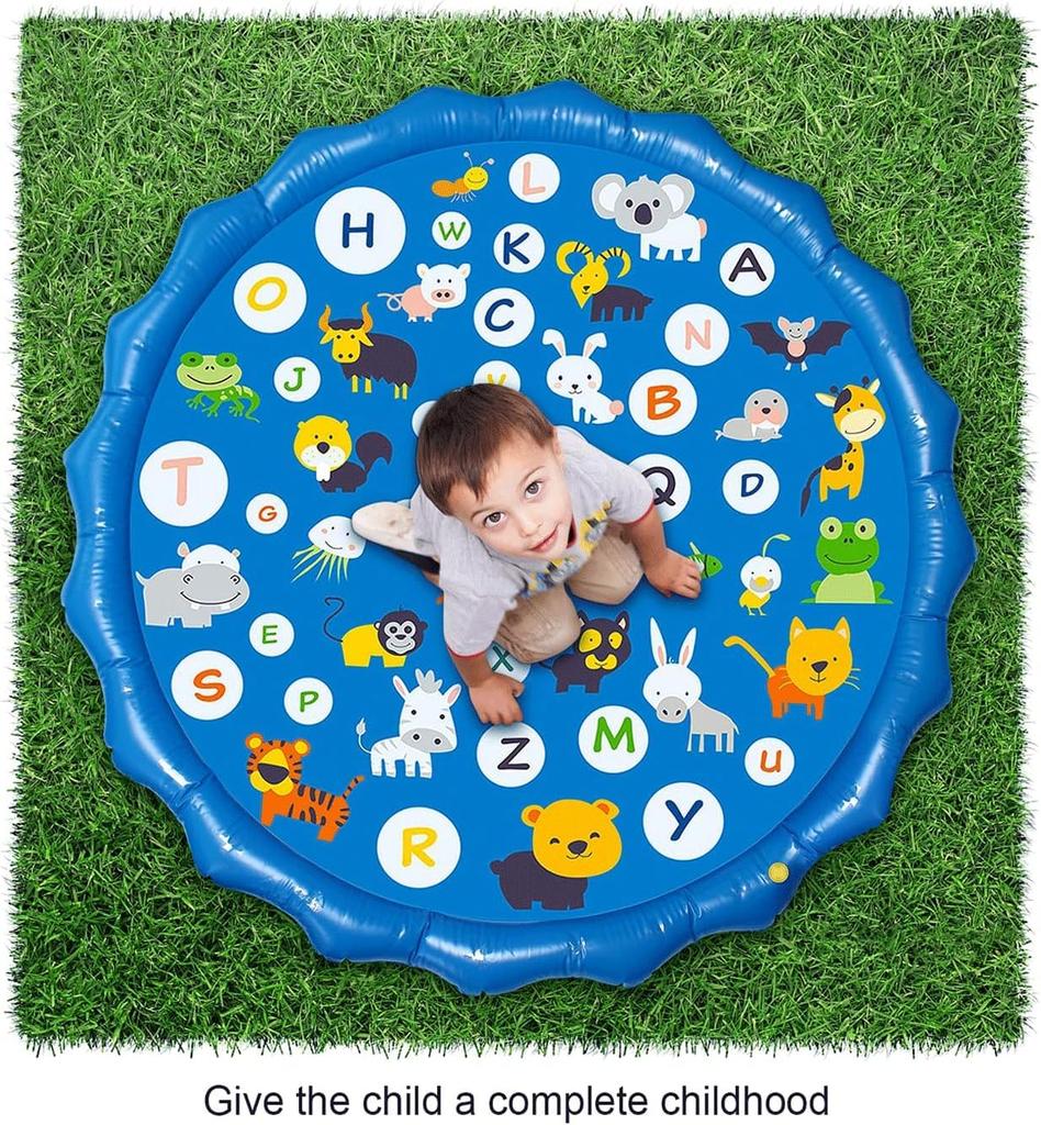Fountain Play Pool Mat for Kids and 100cm Cute Pool Mat for Water Summer Lawn Home Summer Protection Mat, Mat, Pets, Diameter, Play, Days, Play, Use,