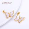 Trendy Inlaid Zircon Butterfly Charms Pendants For Jewellery Making Supplies,Natural Shell Pendants Accessories DIY Jewelry