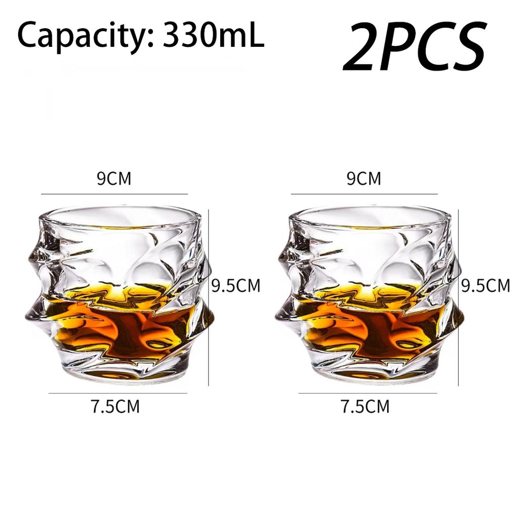 330mL Wave Cup Glass Wine Cup Thicken Juice Crystal Lead-free Whiskey Cocktail Glass Creativity Affordable Luxury Bar Gift