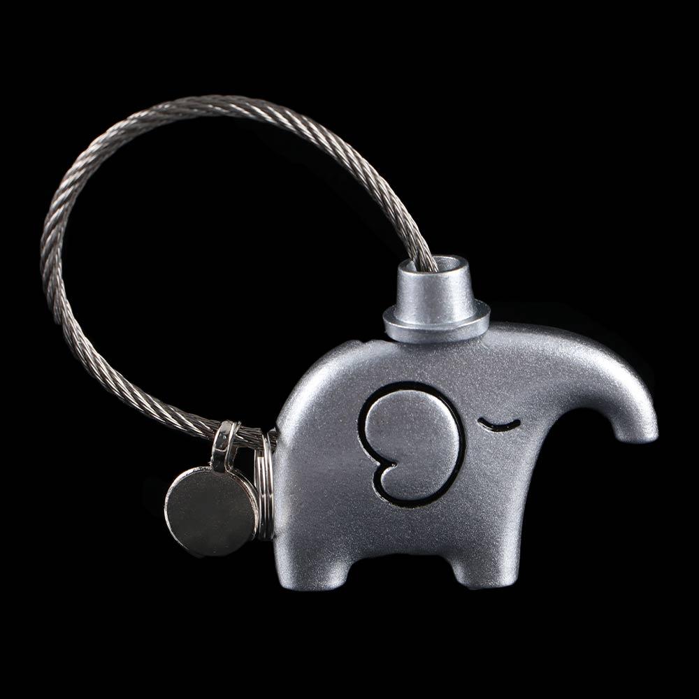 Cartoon Good Luck Wire Ring Lovers Lanyard Couple Keychain Kiss Elephant Pendant Bag Ornaments