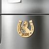 1/2/3Pcs 2026 Year of The Horse Fridge Magnet Rustic Wooden Auspicious Horseshoe Fridge Magnet Chinese New Year Home Office Kitchen Decoration