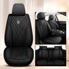 Full-Cover Colorful Stitched Car Seat Covers, 5-Seater Full Set - Comfortable & Durable Napa Leather, All-Season, Fits Most Cars
