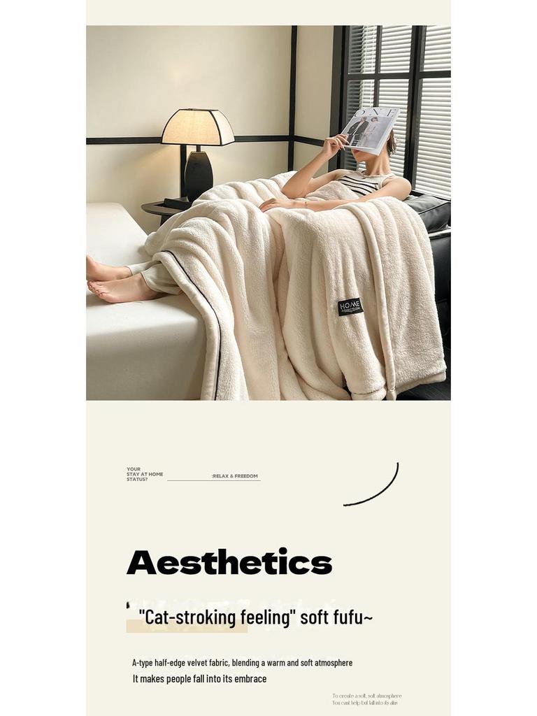 Plush Luxury Cotton Velvet Coral Blanket