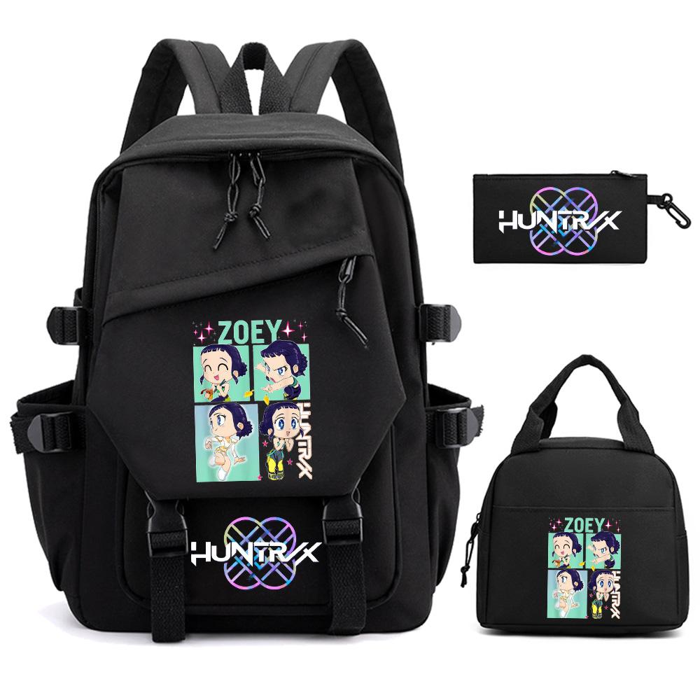 3Pcs/set K-pop Demon Hunters Printed Backpack for Teenger Boy Girl Large Capacity Schoolbag Children Student Bookbag Women Waterproof Travel Bag