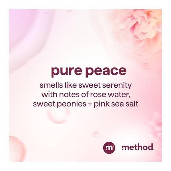 Method Volumizing Shampoo Pure Peace Rose, Peony, Pink Sea Salt Scent Notes Paraben and Sulfate Free 14 Oz (1 Pack)