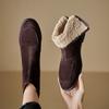 Fashion 2025 NEW Autumn Women Boots Sheep Suede Leather Women Shoes Round Toe Low Heel Shoes Slip-on Chelsea Boots Zipper Short Boots