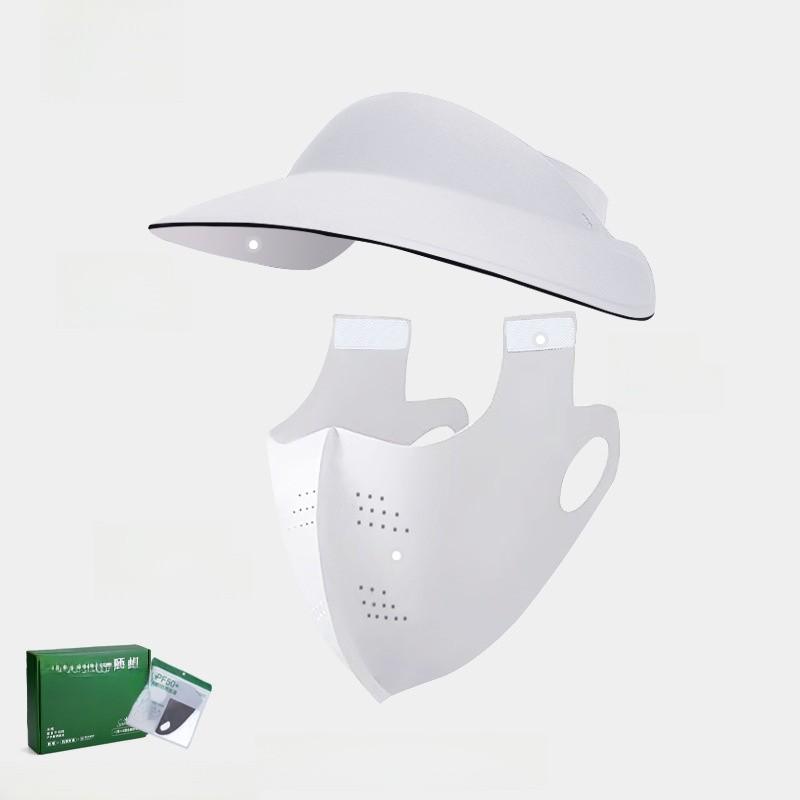 

Summer Sun Hat And Mask Set With Large Brim And Breathable Ice Silk For Outdoor Activities Light Gray