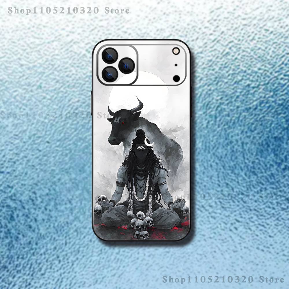 Lord Shiva Hindu G-God Buddha Phone Case For iPhone 17,16,15,14,13,12,Pro,Max,Plus,E,SE4,Air,Mini Black Soft Box