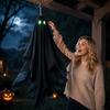 Halloween Hanging Ghost Decoration Glowing Eyes Fabric Ghost Prop 60x100cm Indoor Outdoor Halloween Party Decoration