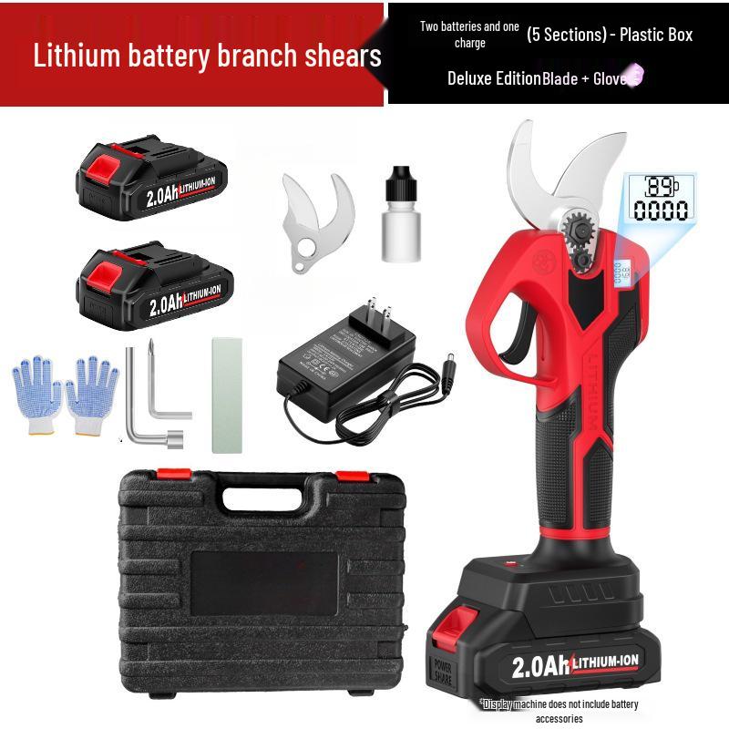 Brushless Electric Handheld Pruning Shears with Lithium Battery and Digital Display
